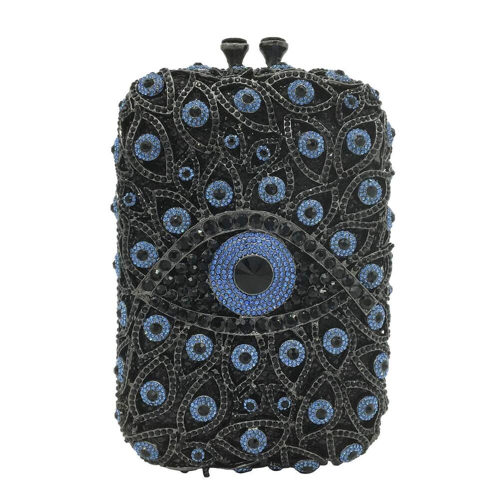 2833 Evil Eye Clutch Purse Glitter Evening Bags Crystal Clutch Party Dinner